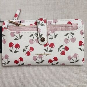 New Nanette Lepore Lilli Cherry Heart Bifold Wallet